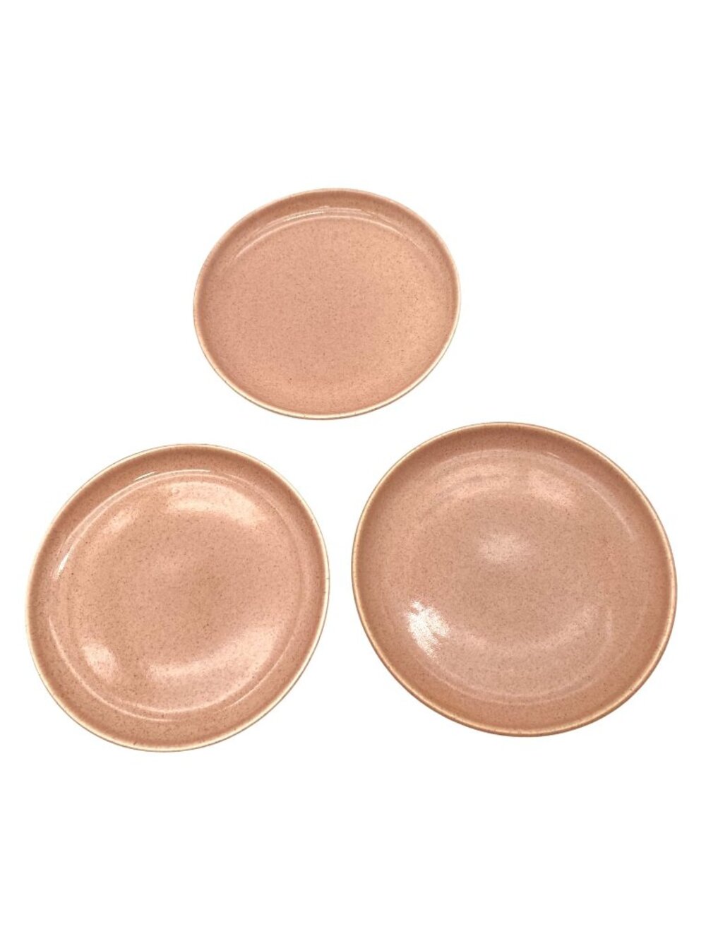 Russel Wright American Modern Coral Pink 6" Bread Plates Steubenville Set 3 MCM